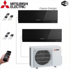 Mitsubishi Electrci на 2 комнаты серия Design Black