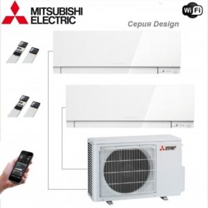 Mitsubishi Electrci на 2 комнаты серия Design White