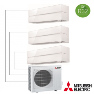 Мульти сплит система Mitsubishi Electric на 3 комнаты | Premium Перламутровый